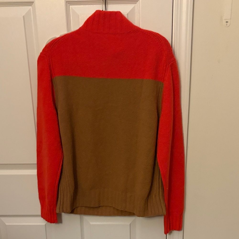 JCrew Red and Brown Knit Sweater